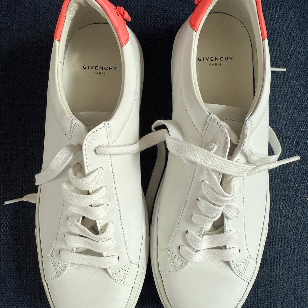 Givenchy White and Pink Minimalist Sneakers